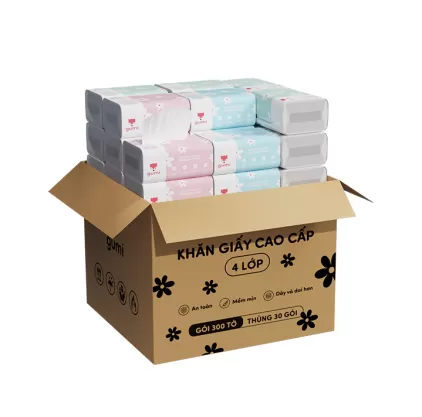 Khăn Giấy Ăn 4 Lớp Gumi 300 Tờ